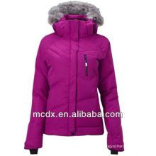 purple color softshell women down jacket